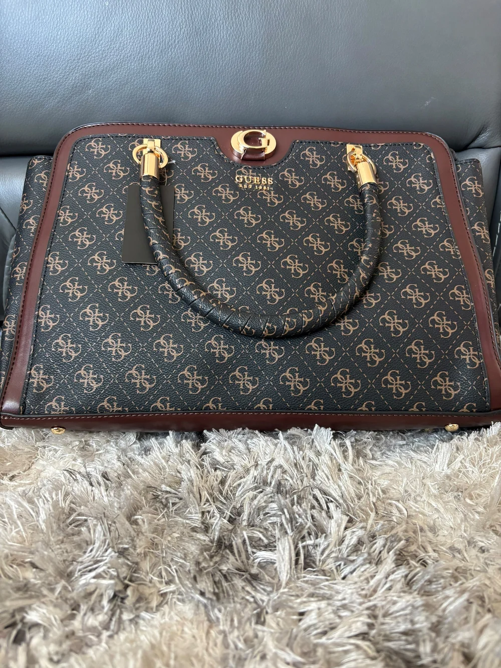 Brown Monogram Satchel Handbag
